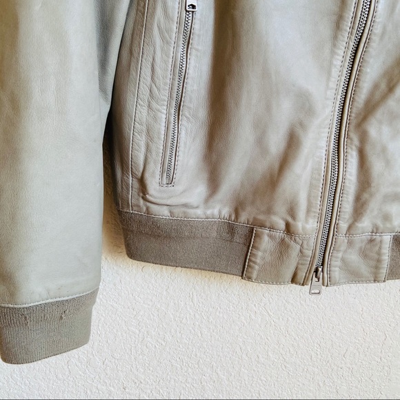 Men’s All Saints MIKO bomber leather zip jacket - Picture 7 of 7